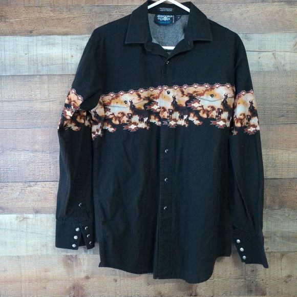 vintage 1990s Brooks and dunn panhandle slim pear snap shirt med used but in goo - Picture 2 of 4